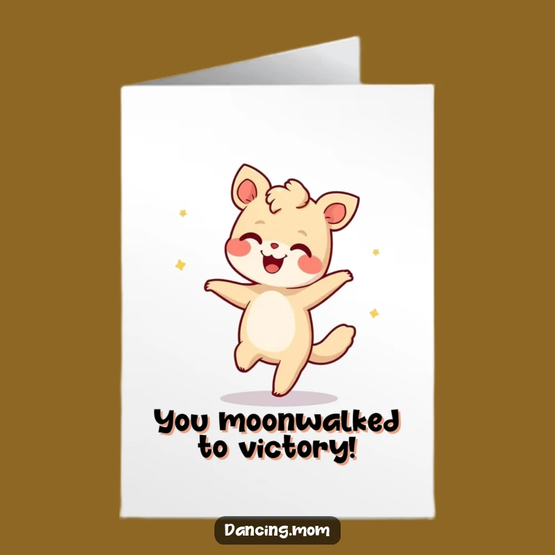 Free Printable Congrats Card: Moonwalking Animal - Funky Celebration Download