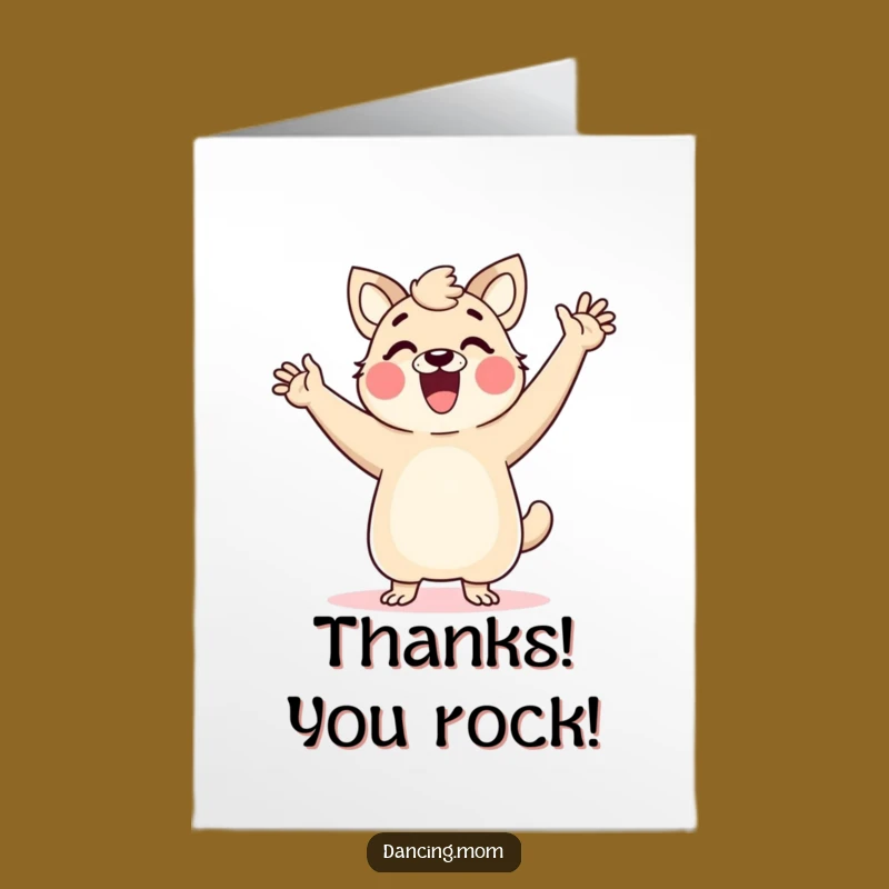 Free Printable Dancing Mom Thank You Card: Humorous Animal Gratitude, Downloadable Gift