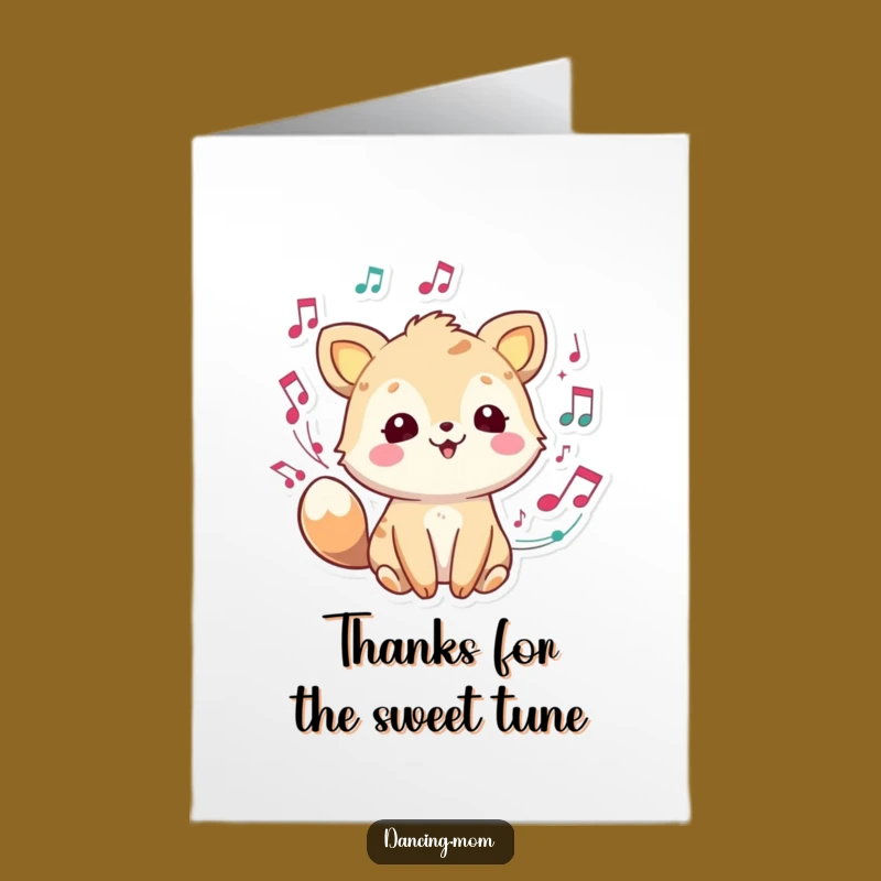 Free Printable Thank You Card: Musical Animal Grateful Melody
