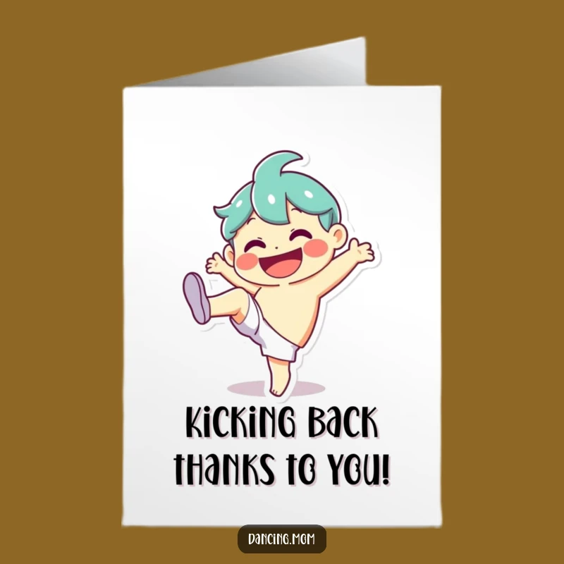Free Printable Thank You Card: Silly Kick Gratitude, Funny Downloadable Gift
