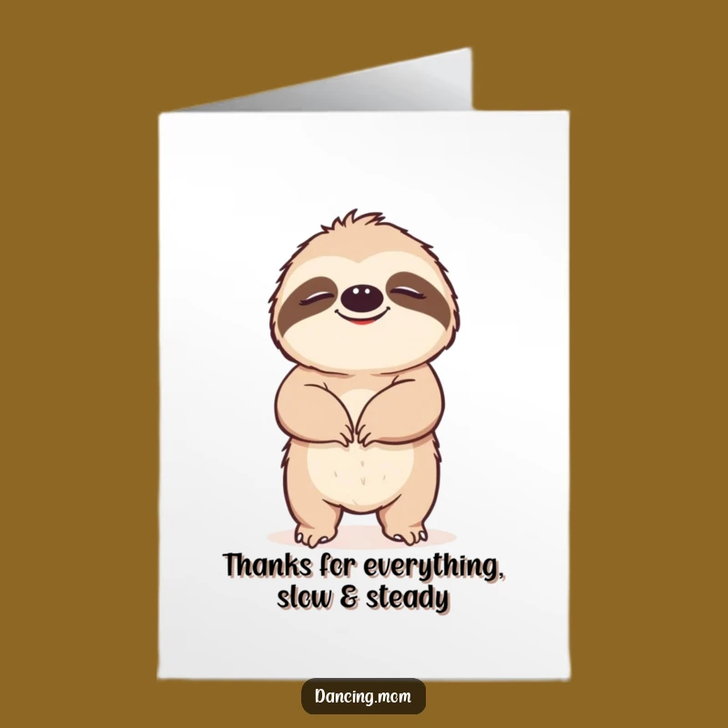 Free Printable Sloth Thank You Card: Slow & Blissful Groover Downloadable for Grateful Thanks