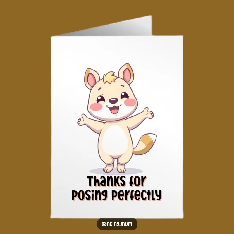 Free Printable Thank You: Smiling Animal's Stylish Pose