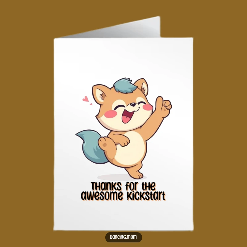 Giggling High Kick Animal Thank You Card - Free Printable Expressive Download