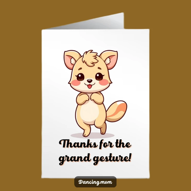 Polished Free Printable Thank You Card: Bowing Animal - Grateful Flourish Greeting