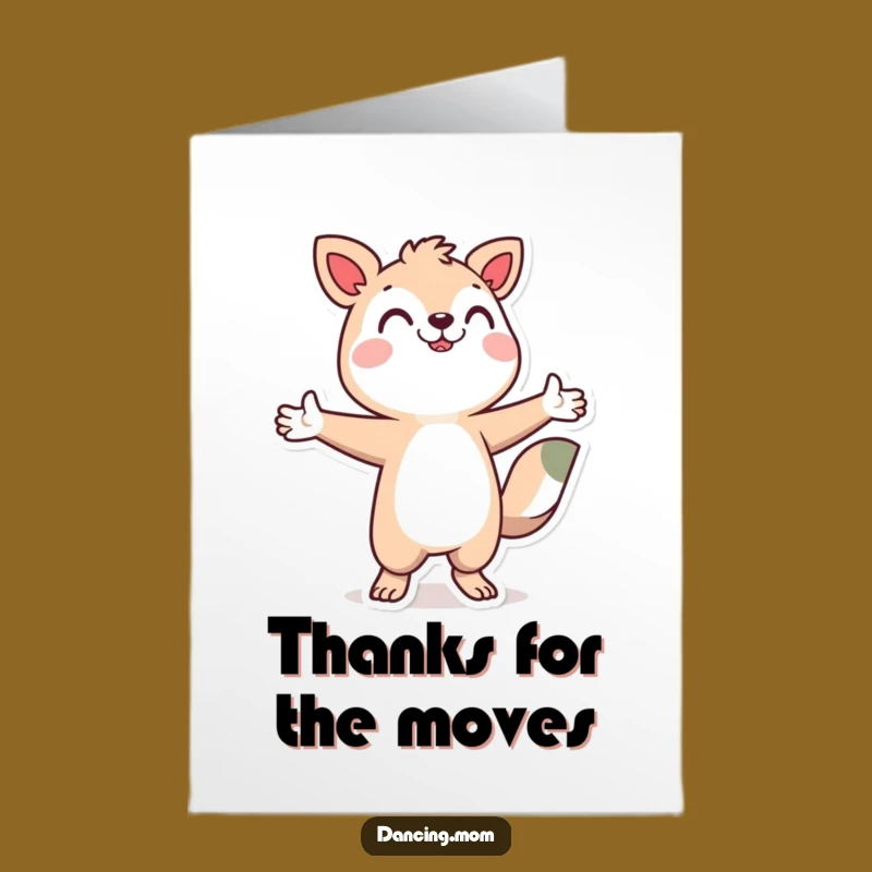 Free Printable Thank You Card: Dancing Animal Character Grateful Groove