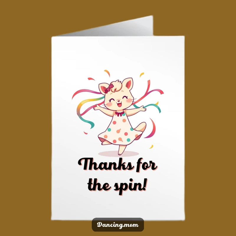 Free Printable Thank You Card: Spinning Mom Animal Ribbons for a Whimsical, Funny Downloadable