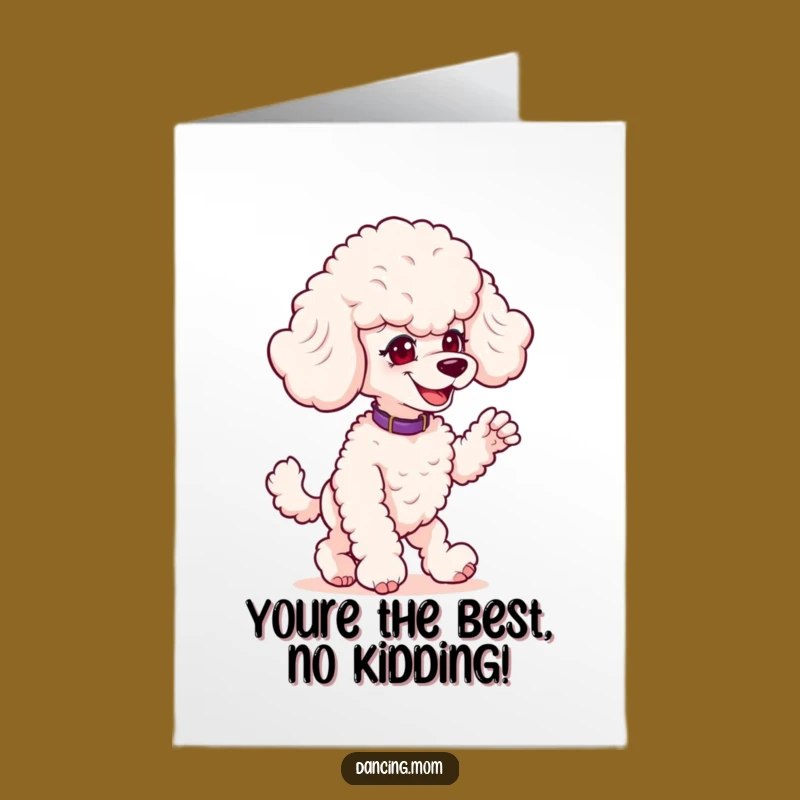 Free Printable Poodle Thank You Card: Playful Pose to Show Gratitude