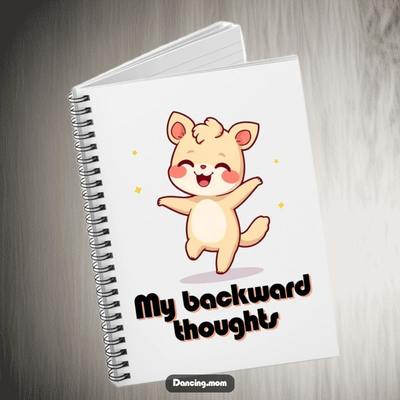 Funny notebook with a giggling animal performing the moonwalk, perfect for writing down groovy ideas and thoughts.