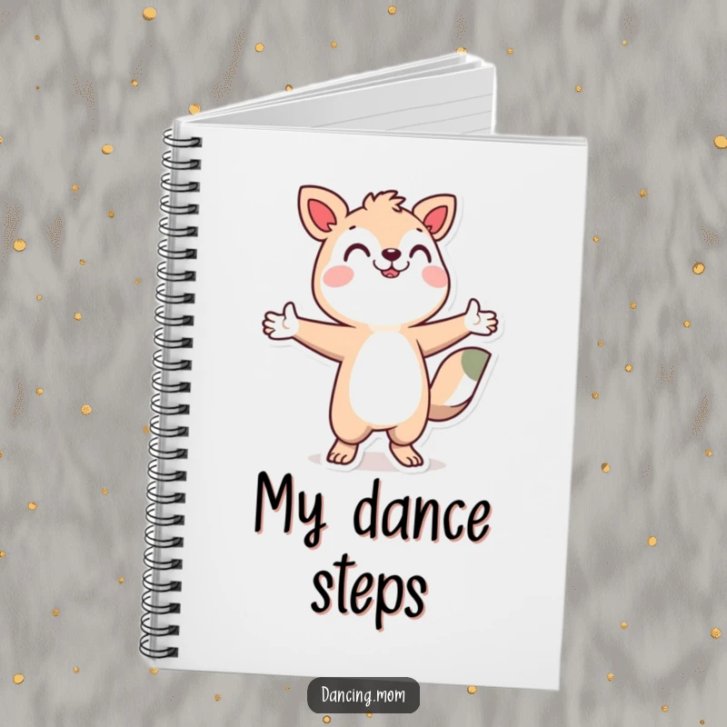 Stylized animal character dancing with arms open, a vibrant and humorous notebook cover.