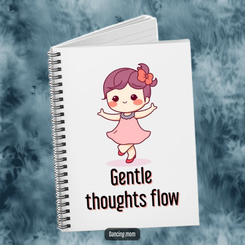 Funny Kawaii Dancer Notebook: Adorable character waltzing softly with a blissful expression, ideal for journaling funny thoughts.