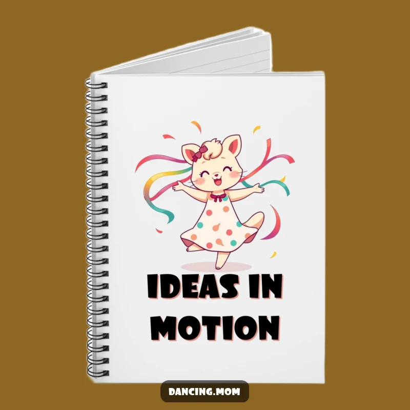 Funny Dancing Mom Animal Spin Notebook - Ribbons Flowing Journal Gift