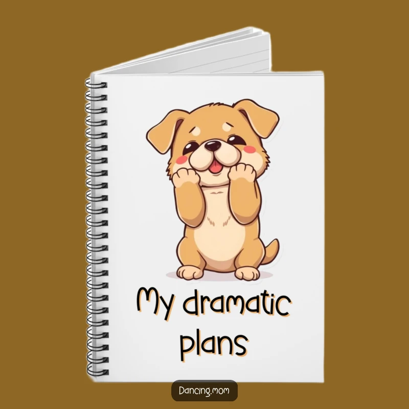 Funny Dramatic Dog Bow Notebook - Theatrical Journal Gift