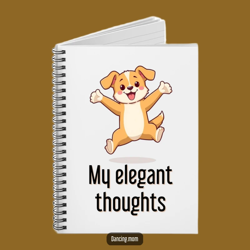 Funny Dog Leaping Notebook - Elegant Canine Pose Journal Gift