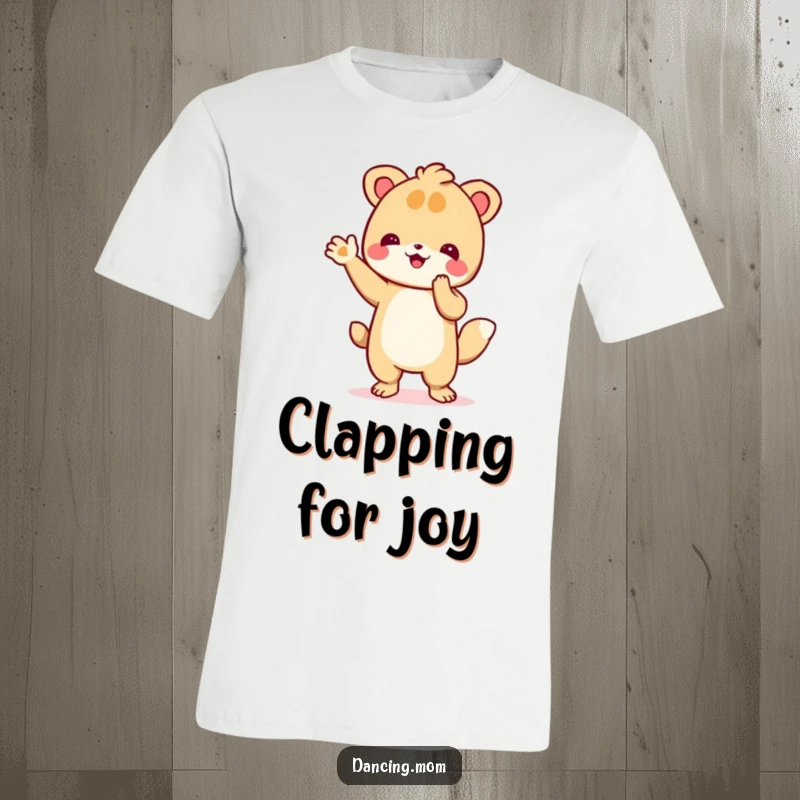 Funny t-shirt featuring an excited animal enthusiastically clapping its paws, perfect for showing support and spreading cheer.