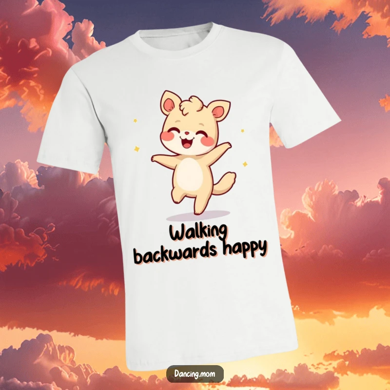 Funny t-shirt featuring a giggling animal executing a smooth moonwalk, radiating pure joy and a sense of fun.
