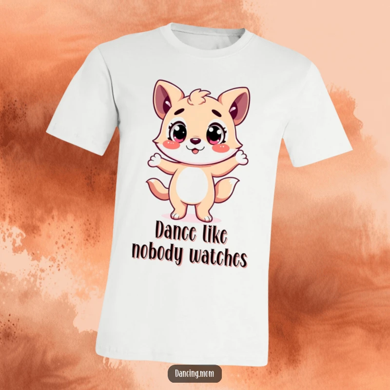 Funny T-Shirt: Happy animal character with wide eyes mid-dance pose, capturing a moment of theatrical, joyful expression.