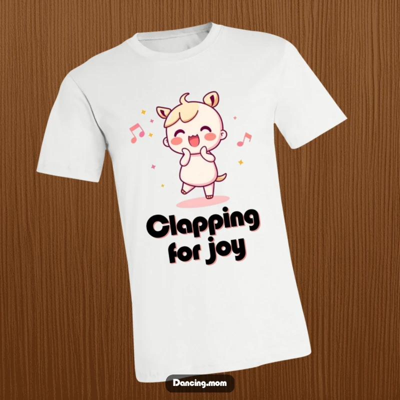Funny Kawaii Dancer T-Shirt: Adorable character joyfully clapping along to a beat, ideal for a funny gift.