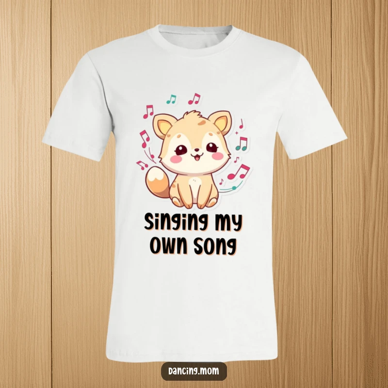 Joyful animal surrounded by swirling musical notes, conveying a passion and happiness for music.