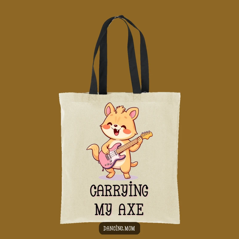 Funny Kawaii Air Guitar Tote Bag A Hilarious Carry-All for Music Lovers