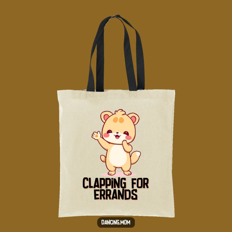 Funny Dancing Animal Clapping Tote Bag: Enthusiastic Paws Carry-All!