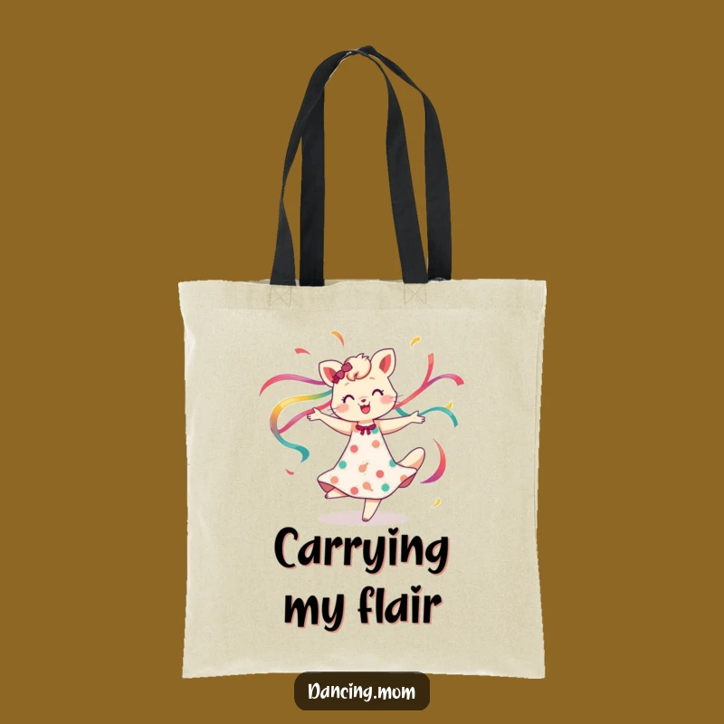 Funny Dancing Mom Animal Spin Tote - Ribbons Flowing Carry-all Gift