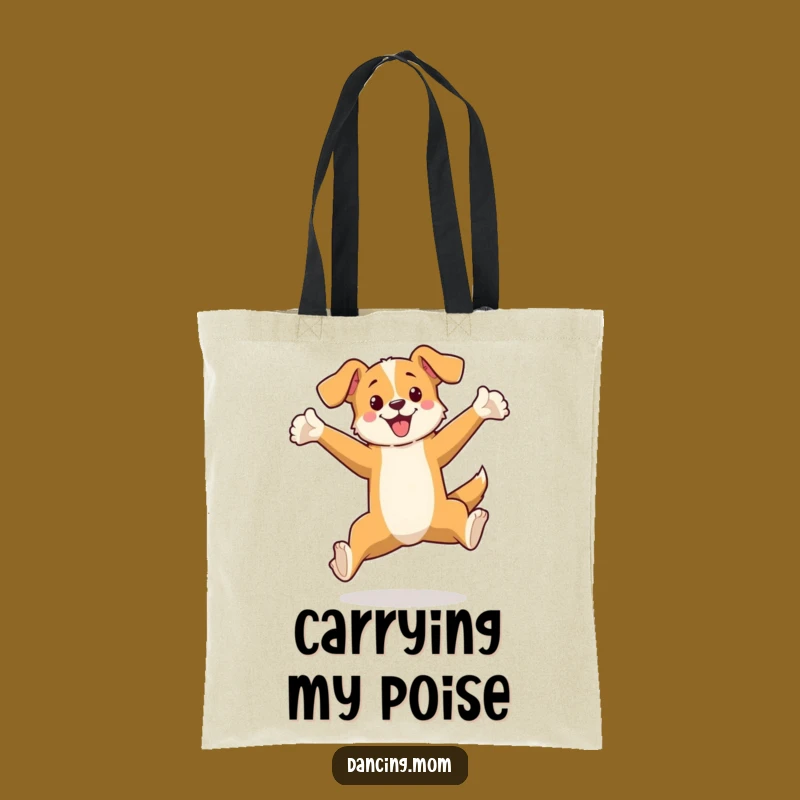Funny Dog Leaping Tote Bag - Elegant Canine Pose Accessory Gift