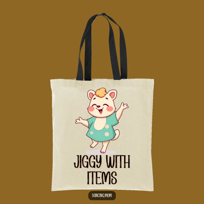 Funny Mom Jig Tote Bag: Dancing Carryall, Motherhood Celebration Bag, Perfect Funny Gift